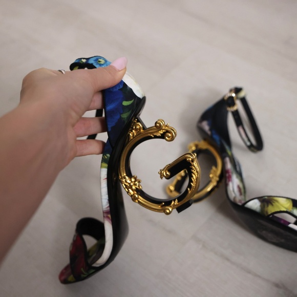 Dolce & Gabbana Floral Baroque Heel Sandals - Picture 6 of 12